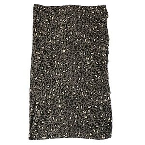 Apt. 9 Gray Animal Print Midi Skirt Jersey Knit Size M